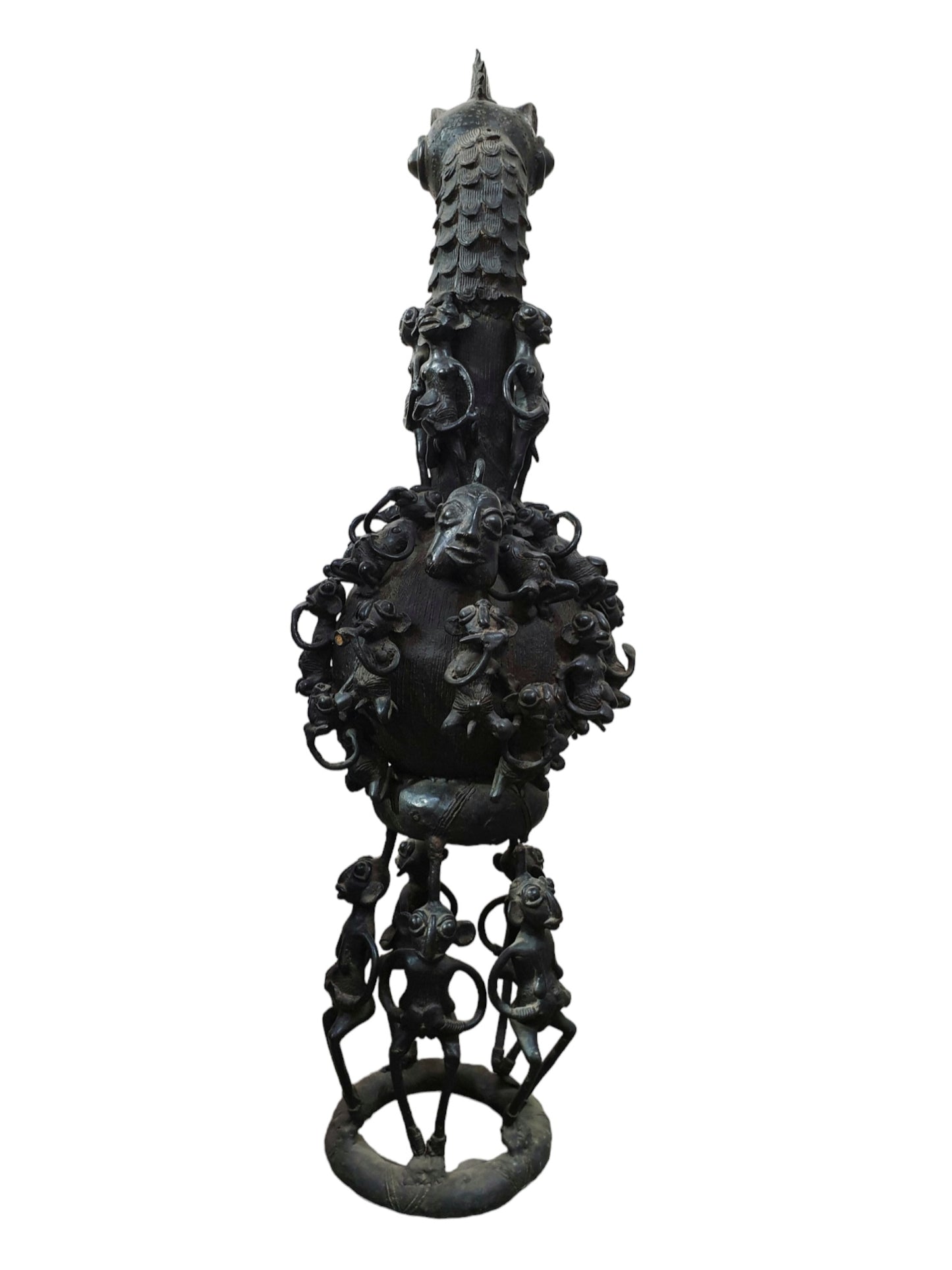 Grand aquamanile royal Bamoun en bronze, Cameroun