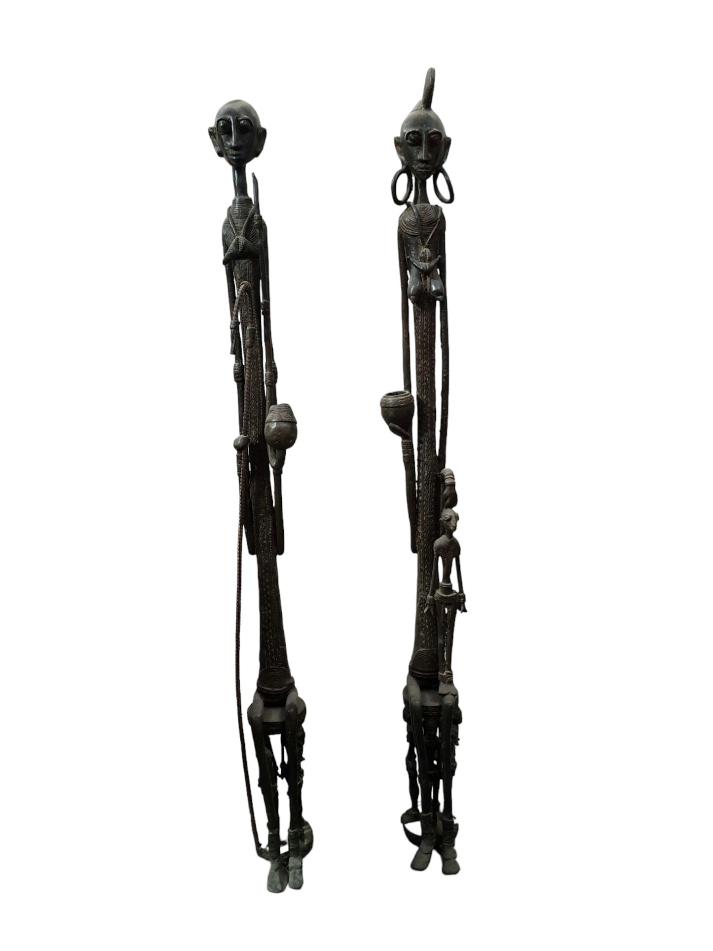 Couple primordial Dogon en bronze