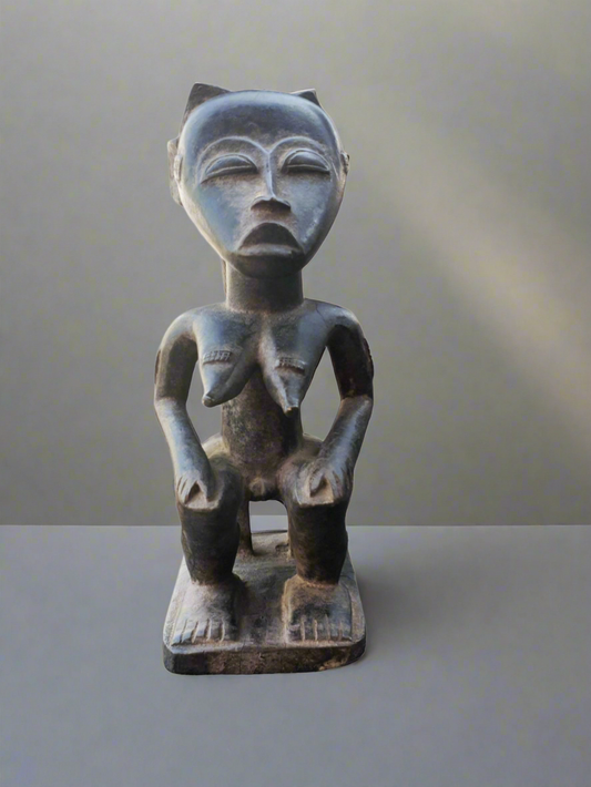 Statue couple Ashanti en bois