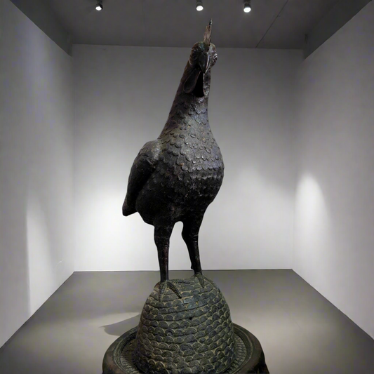 Figure de Coq Benin OKPA Bronze