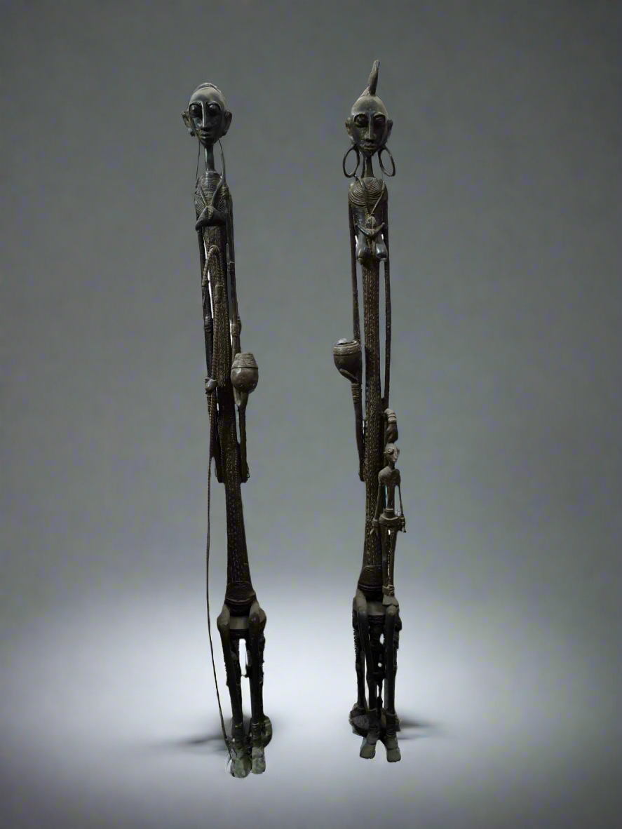 Couple primordial bronze Dogon Mali