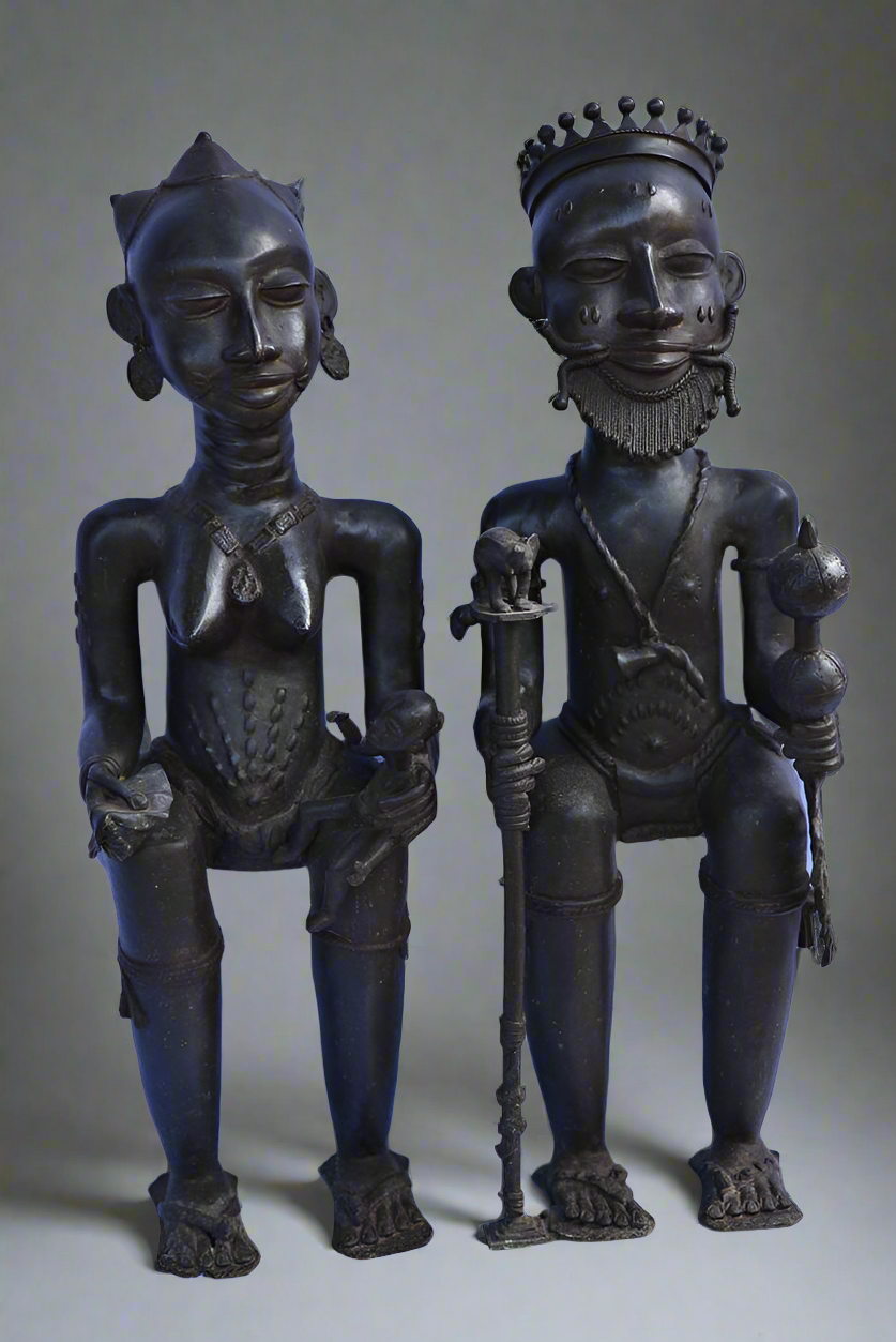 Couple royal Yoruba bronze, Nigeria