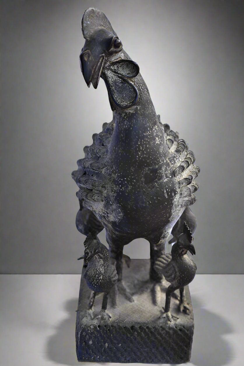 Figure Coq Benin OKPA Bronze