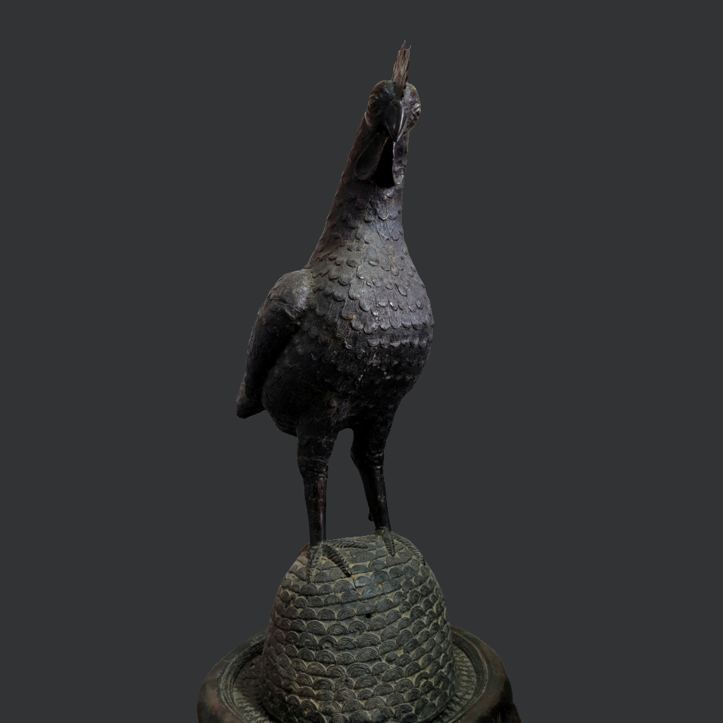 Figure de Coq Benin OKPA Bronze