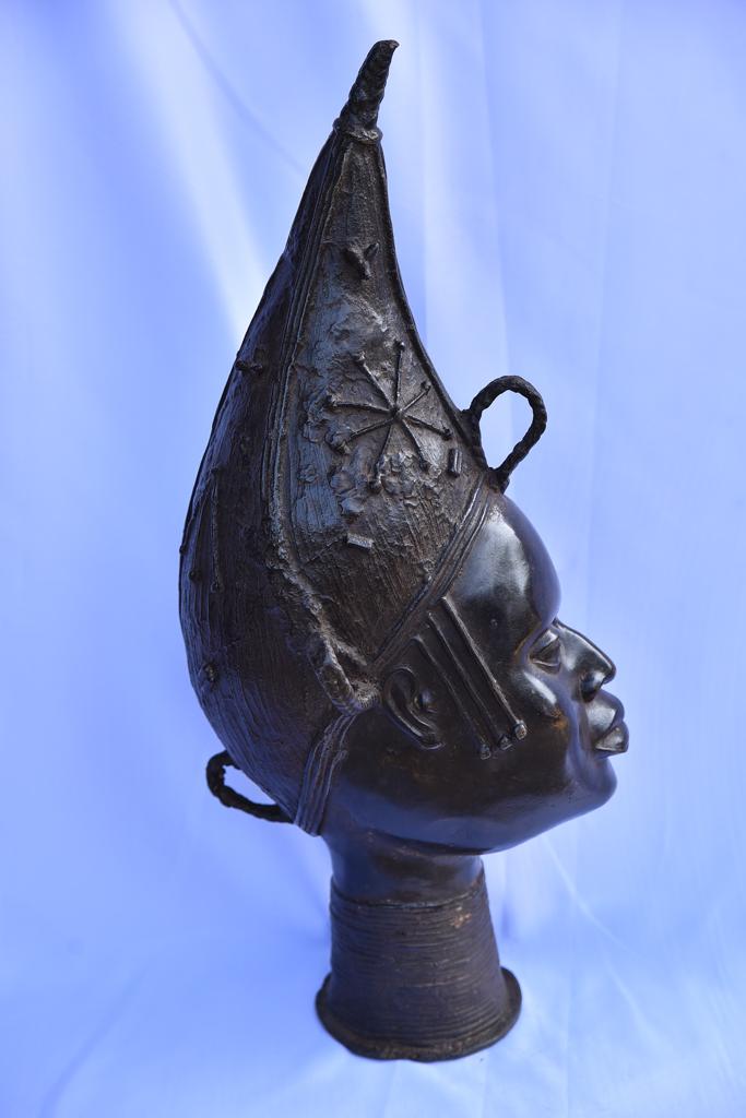 Tete De Reine Mere En Bronze - Ife - Bini Edo