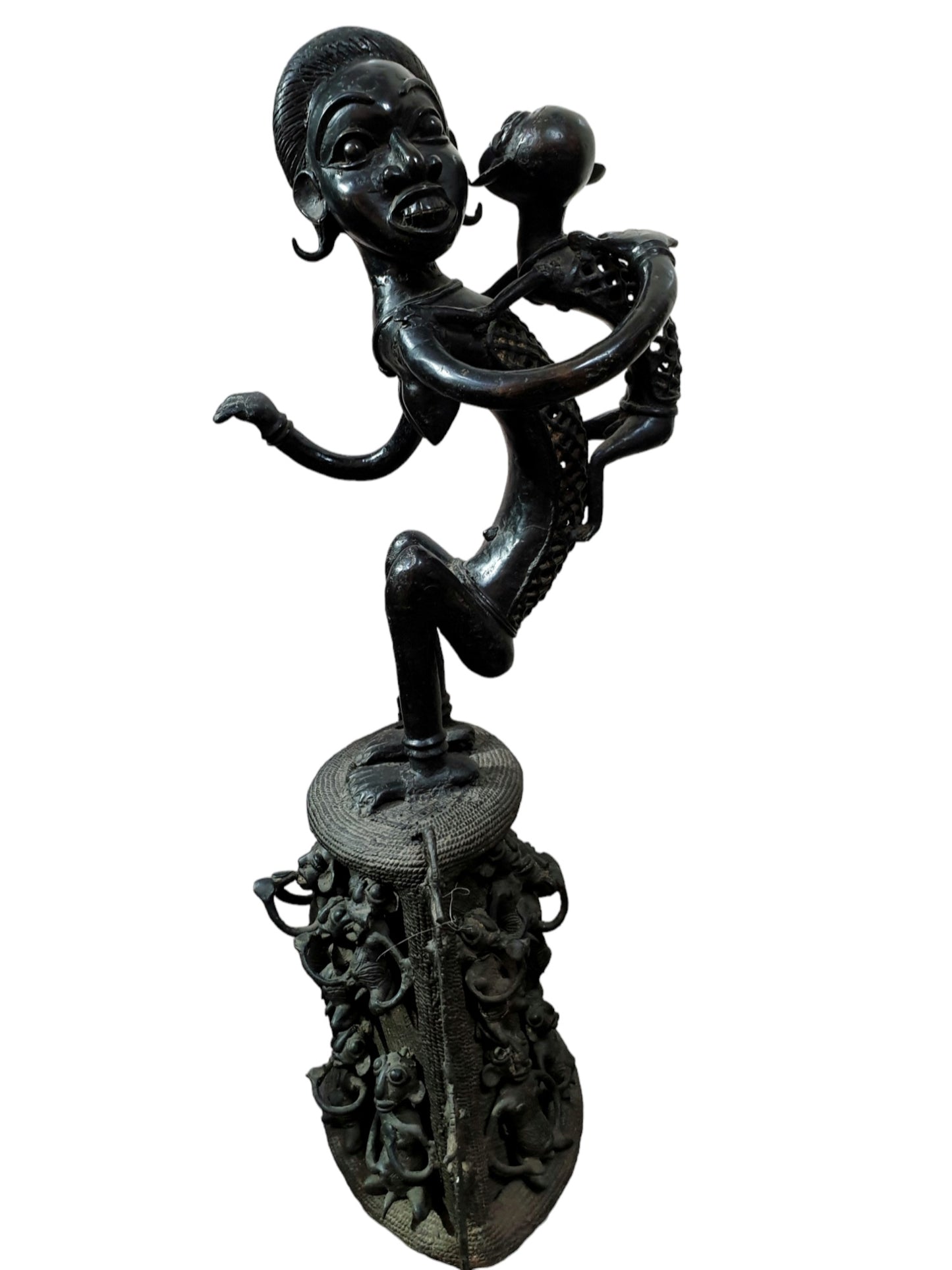 Maternite Tikar en Bronze, Cameroun