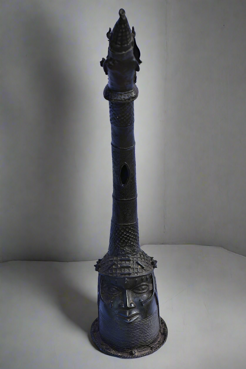 Paire De Defenses En Bronze Olifant- Ife