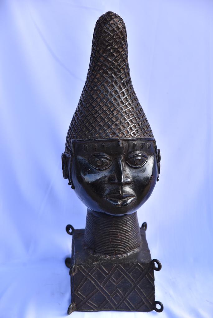 Tete De Reine Mere En Bronze - Ife - Bini Edo