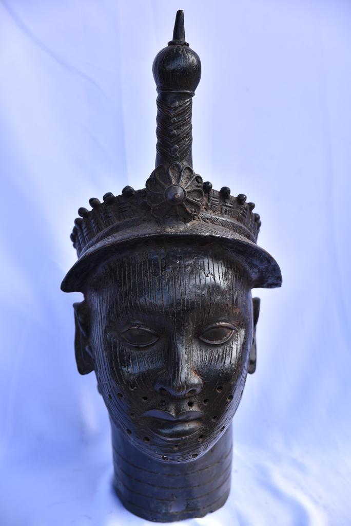 Tete Commemorative Oba En Bronze - Ife - Bini Edo