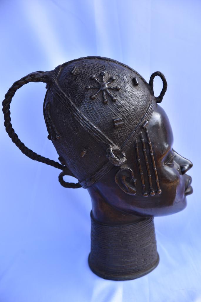 Tete De Reine Mere En Bronze - Ife - Bini Edo