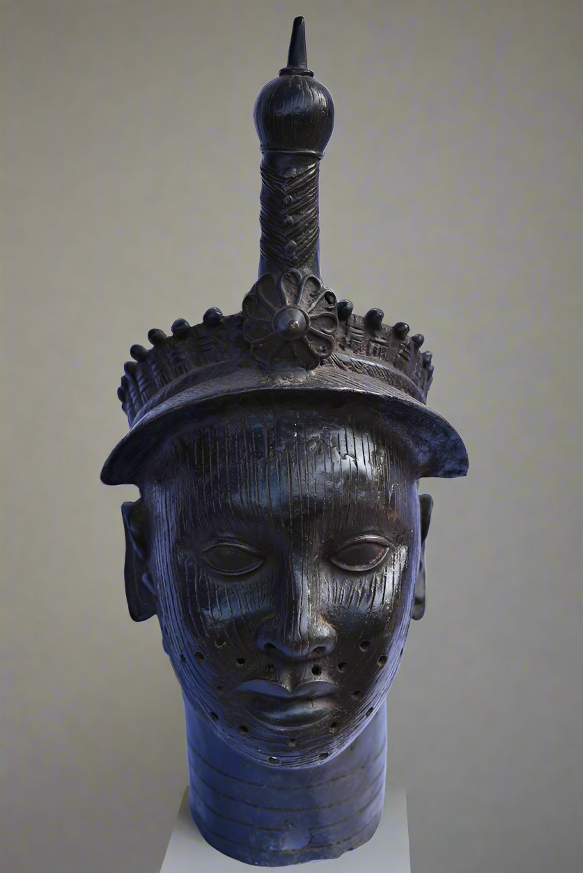 Tete commemorative bronze Oba Bini Edo
