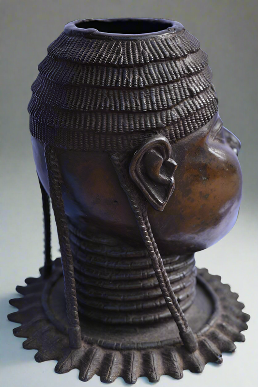 Tete De Reine Mere En Bronze - Ife - Bini Edo