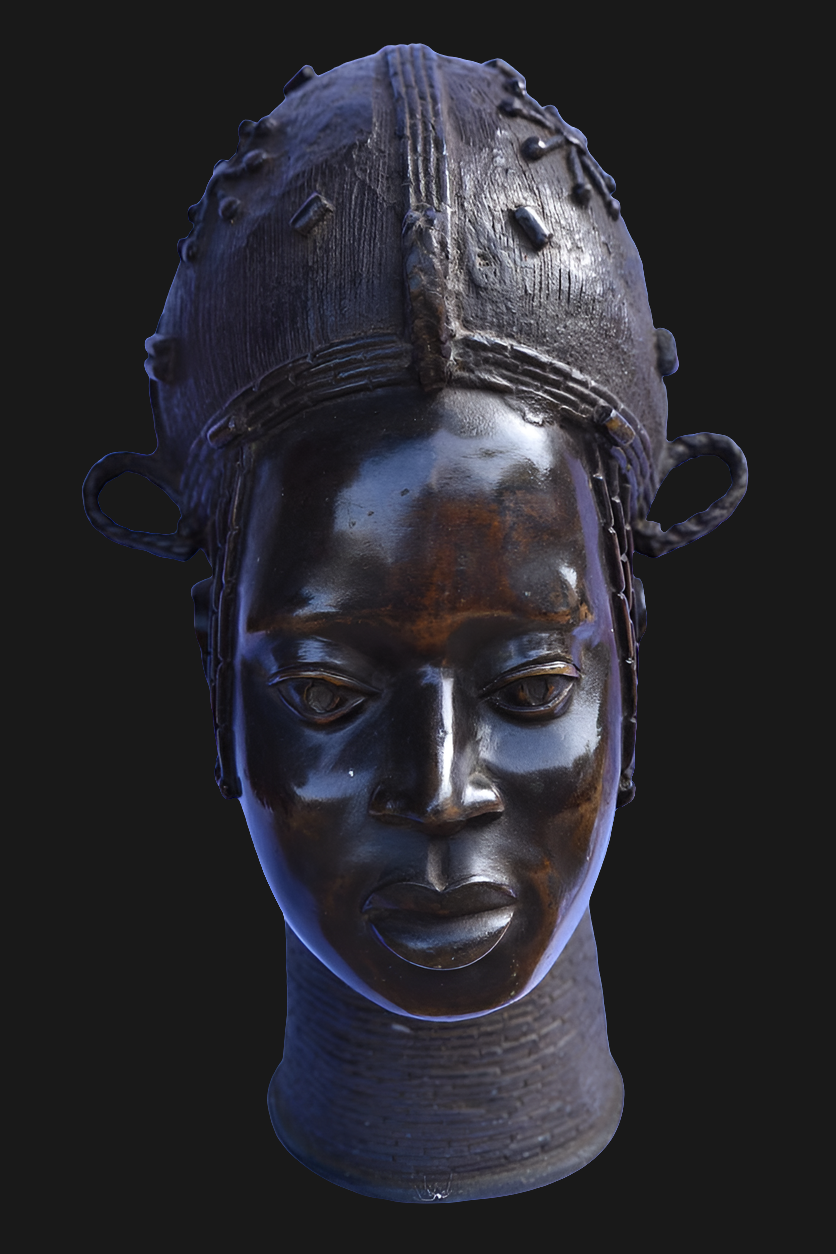 Tete De Reine Mere En Bronze - Ife - Bini Edo