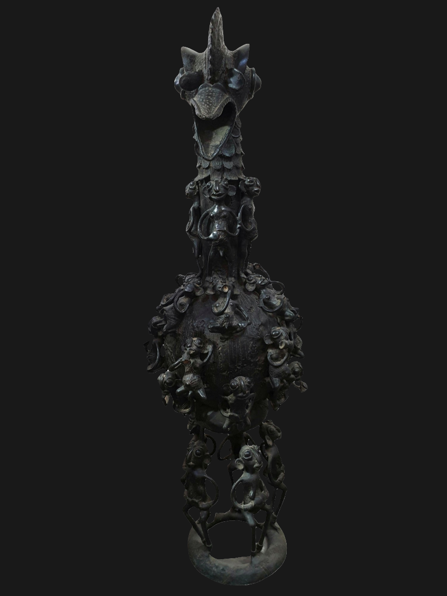 Grand aquamanile royal Bamoun en bronze, Cameroun