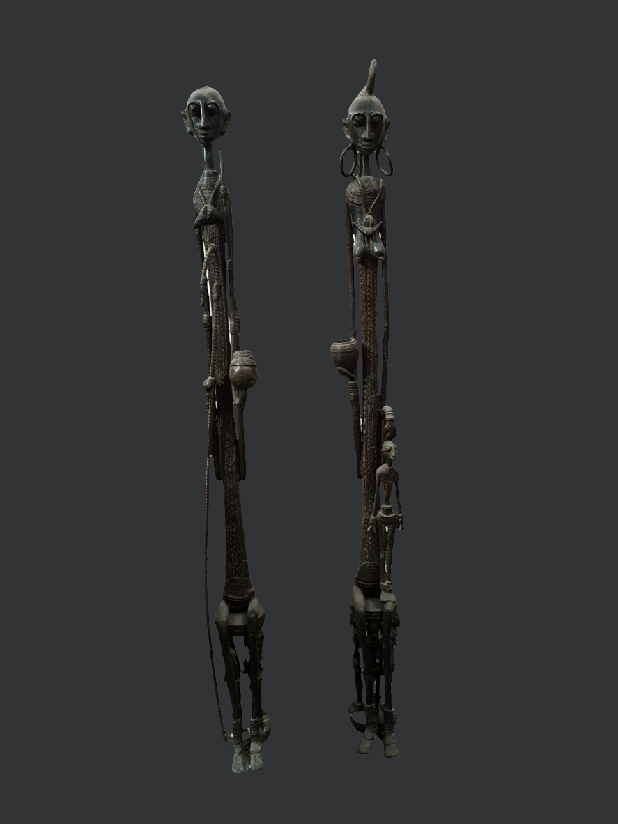 Couple primordial Dogon en bronze