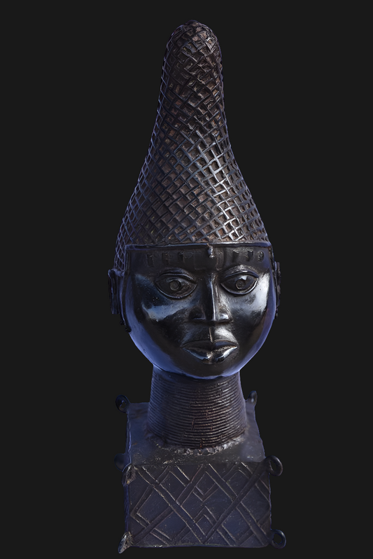 Tete De Reine Mere En Bronze - Ife - Bini Edo