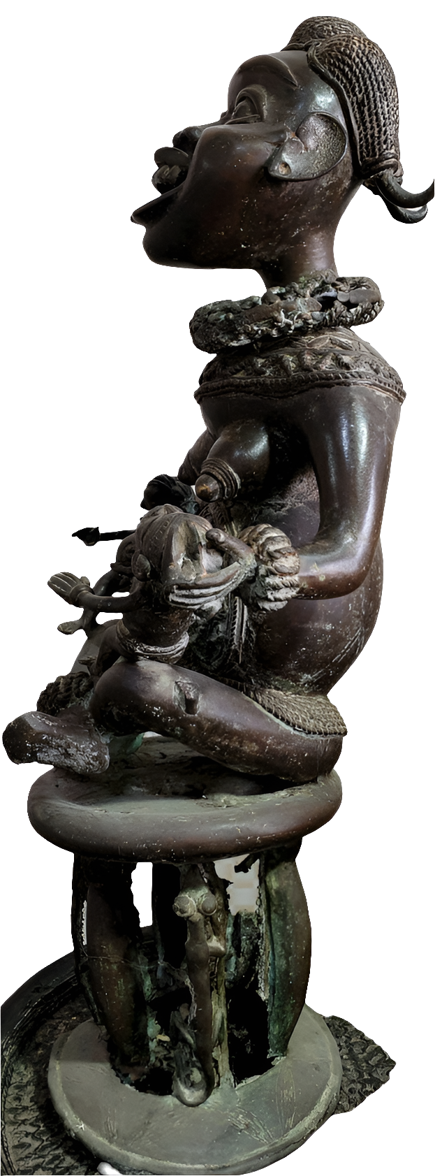 Maternité en bronze - Art Tikar du Cameroun