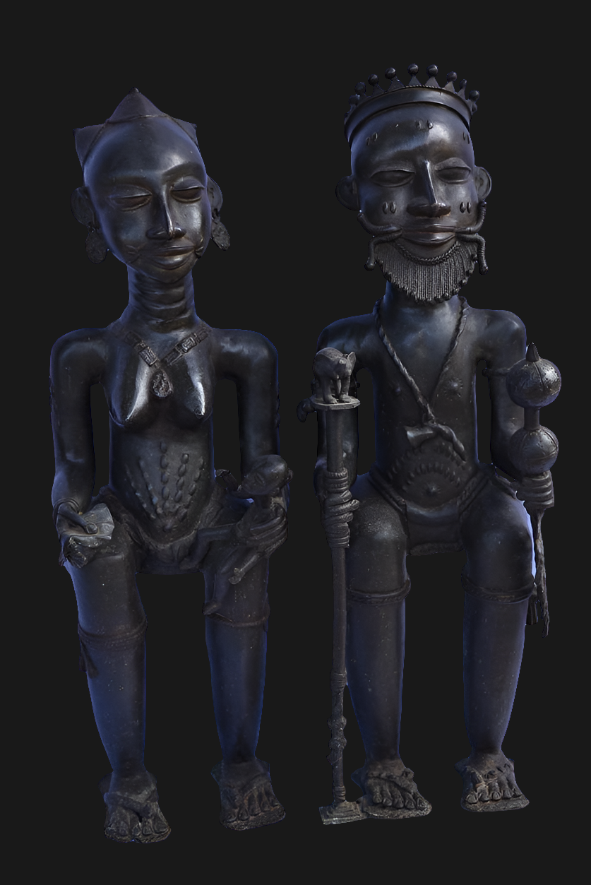 Couple royal Yoruba bronze, Nigeria