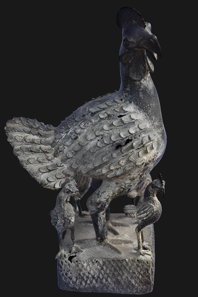 Figure de Coq Benin OKPA Bronze