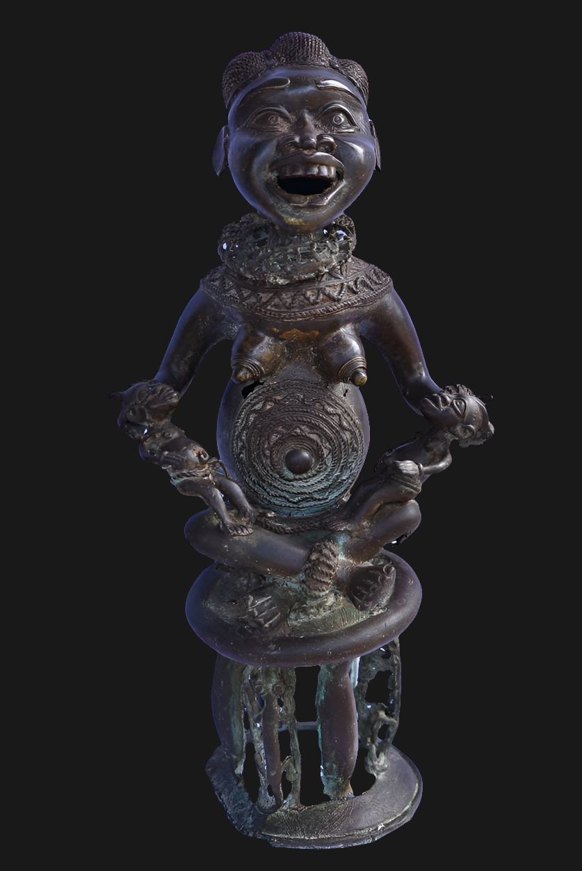 Maternité en bronze - Art Tikar du Cameroun