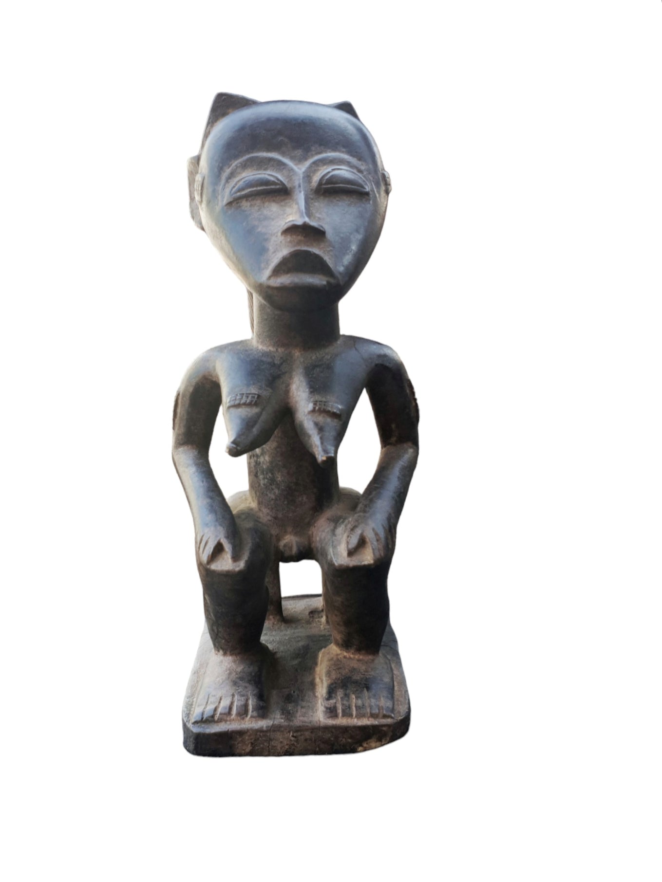 Statue couple Ashanti en bois