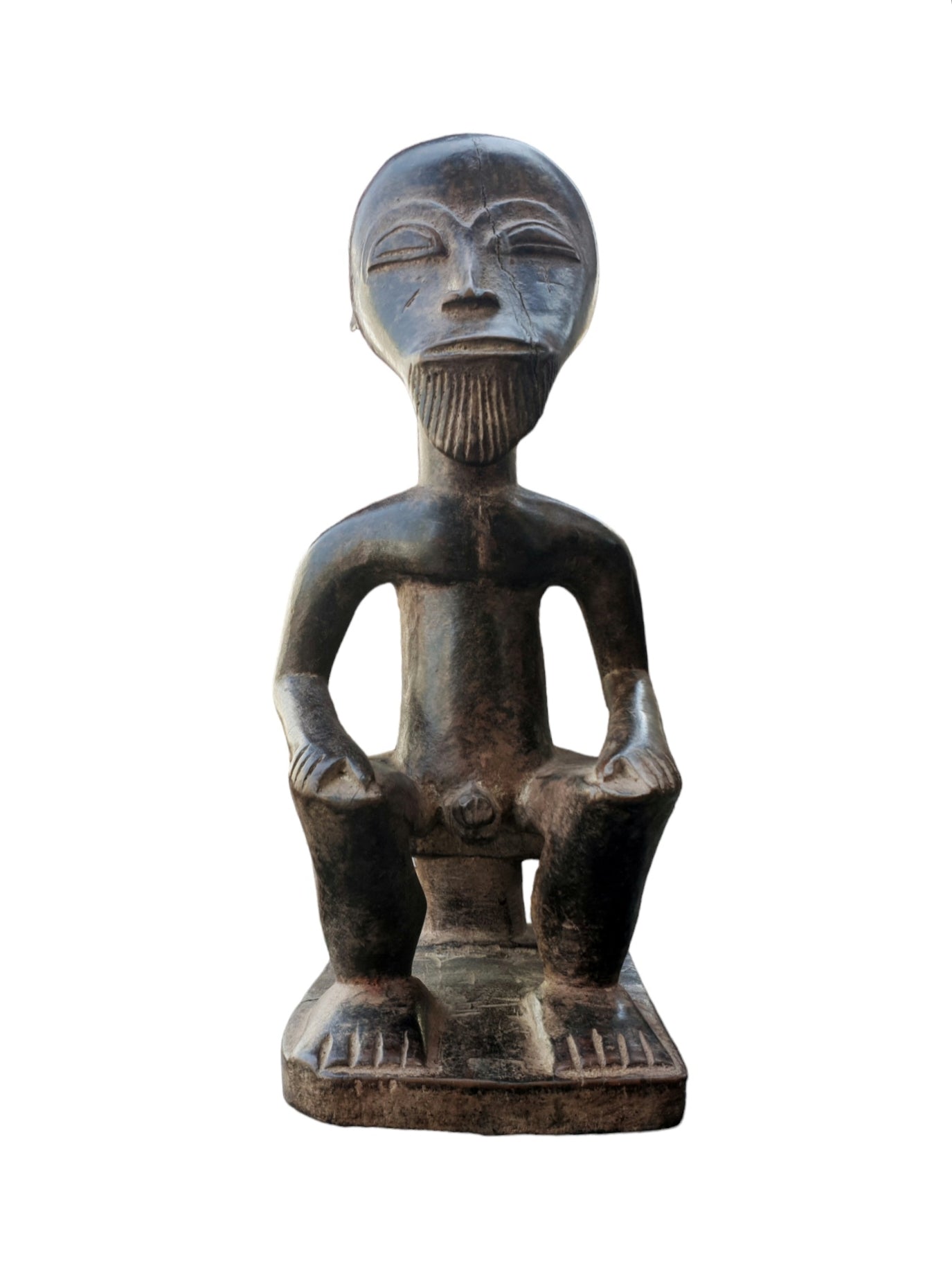 Statue couple Ashanti en bois
