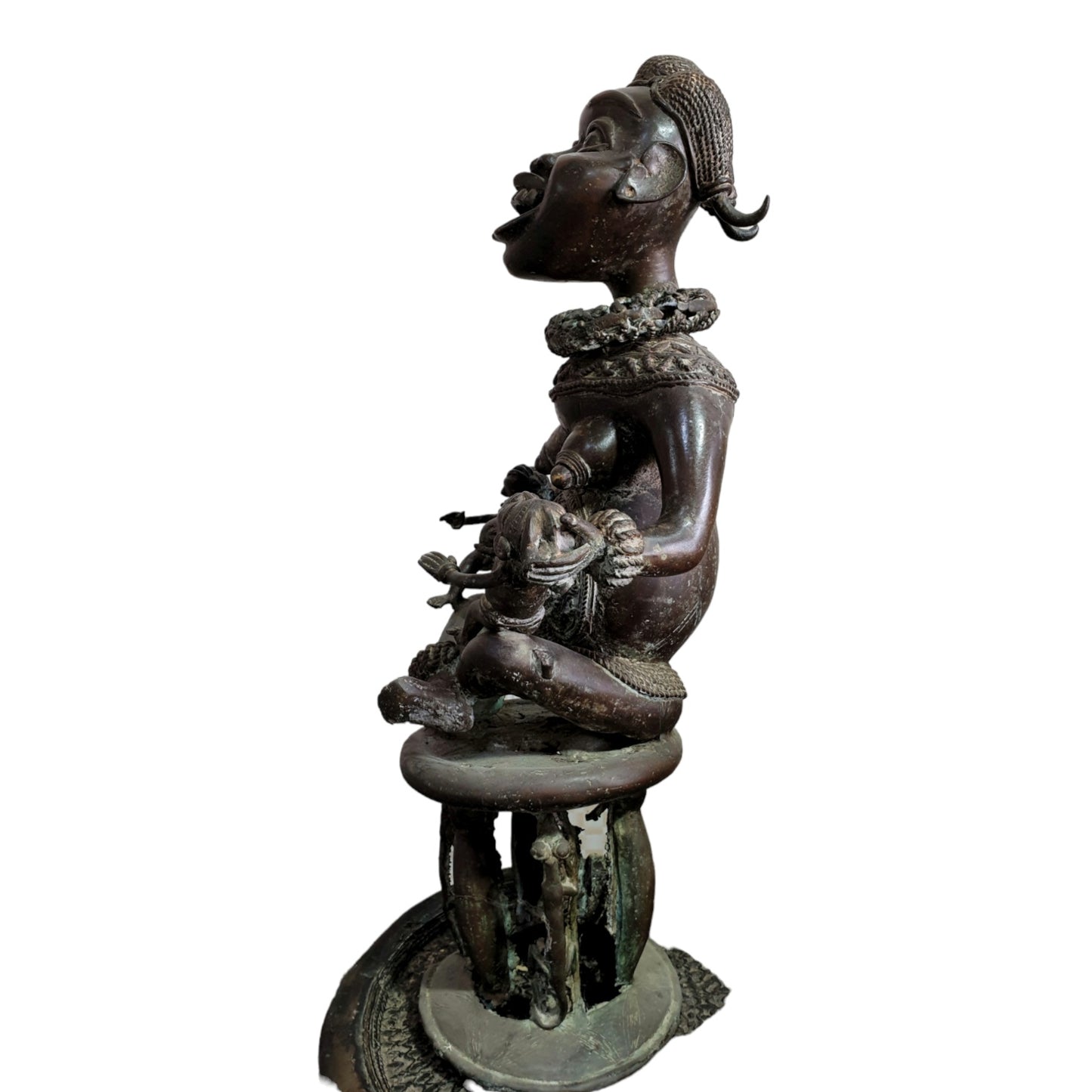 Maternité en bronze - Art Tikar du Cameroun