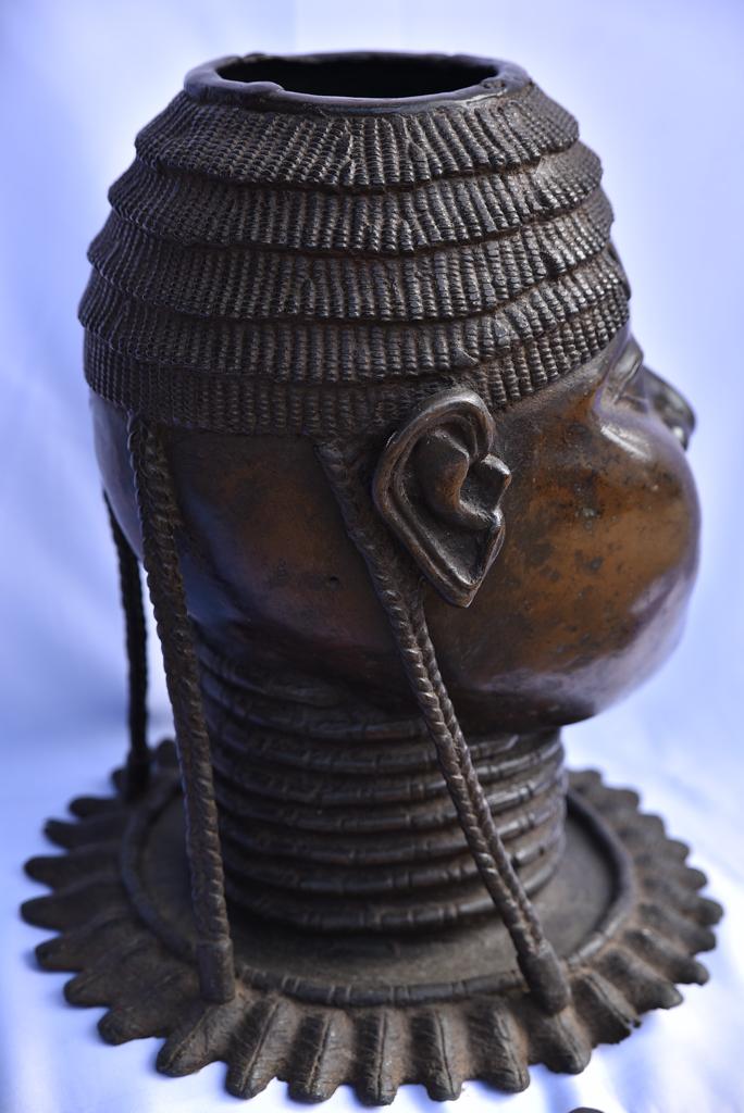 Tete De Reine Mere En Bronze - Ife - Bini Edo