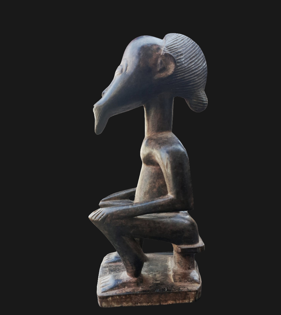 Statue couple Ashanti en bois
