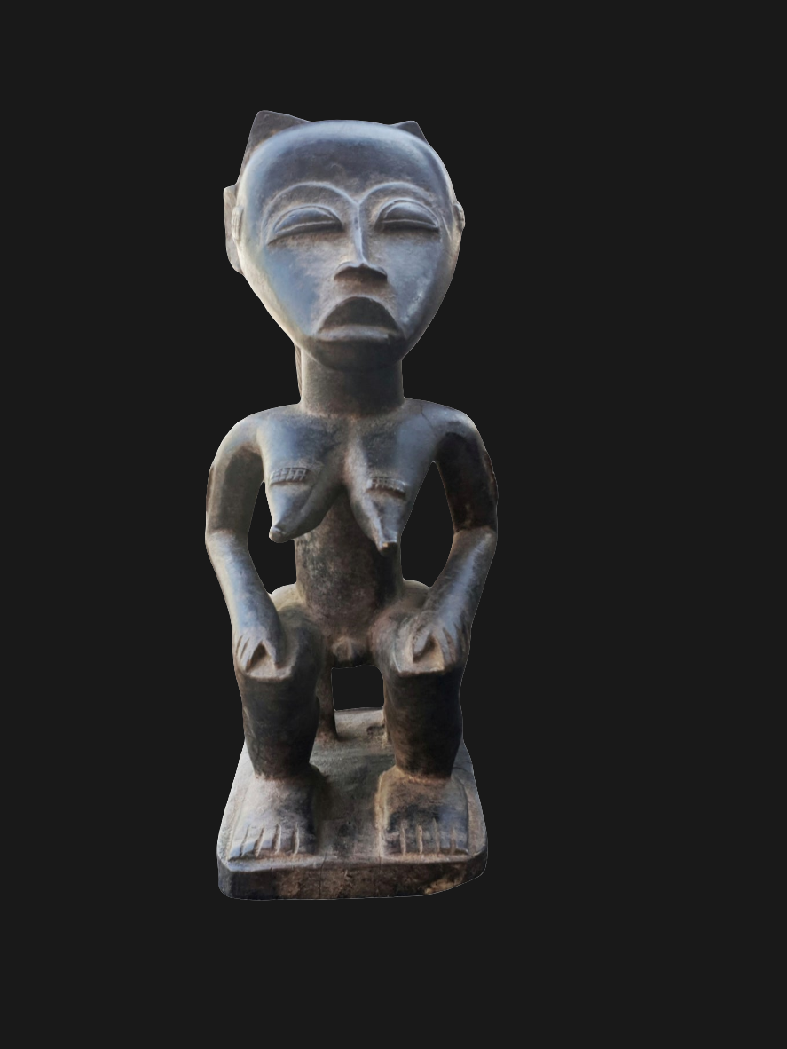 Statue couple Ashanti en bois