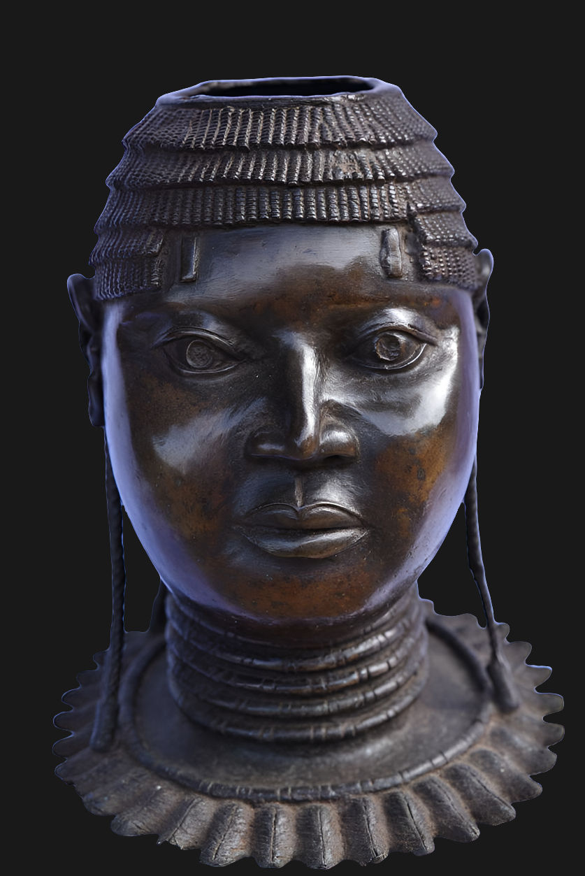 Tete De Reine Mere En Bronze - Ife - Bini Edo