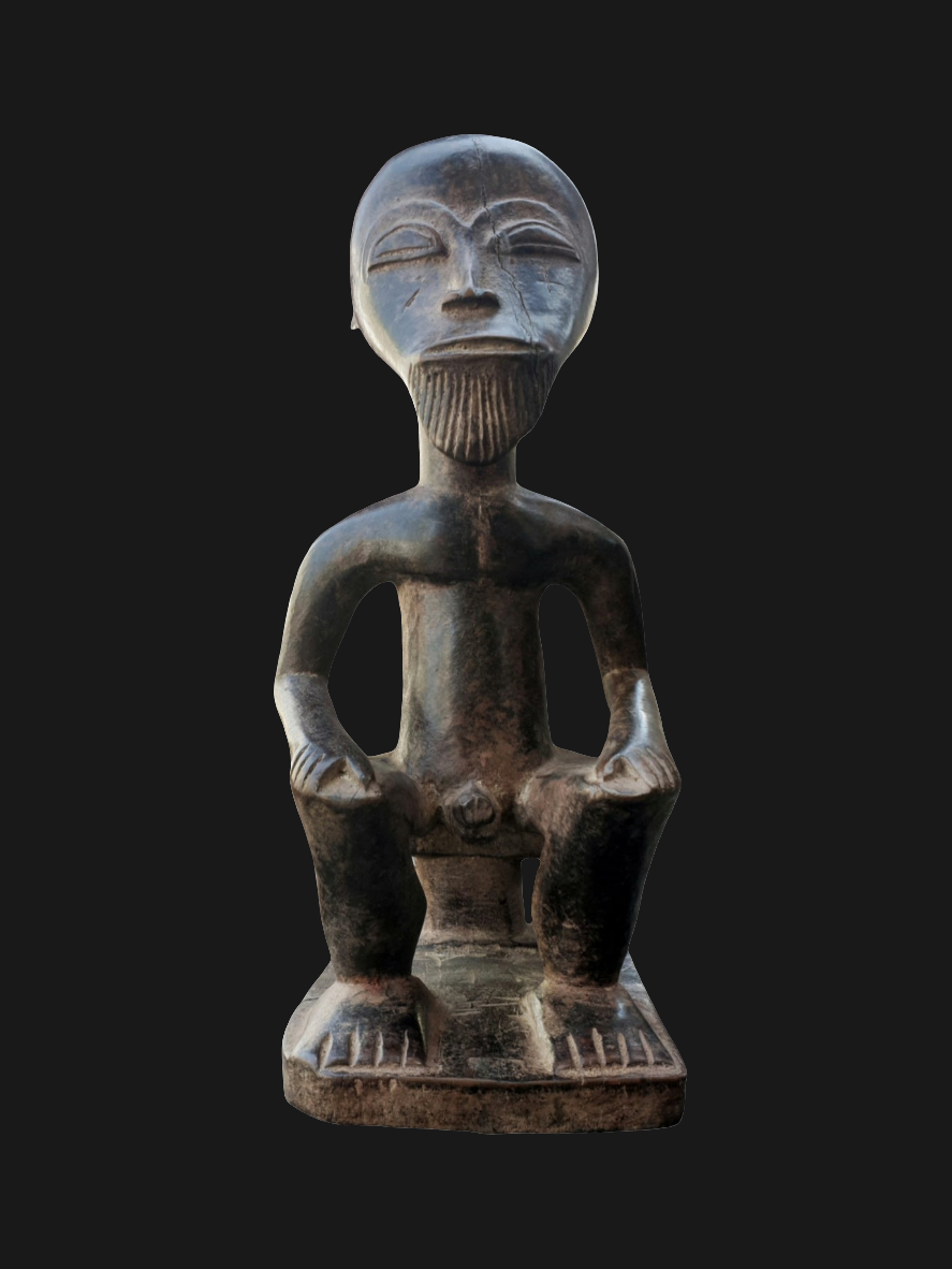 Statue couple Ashanti en bois