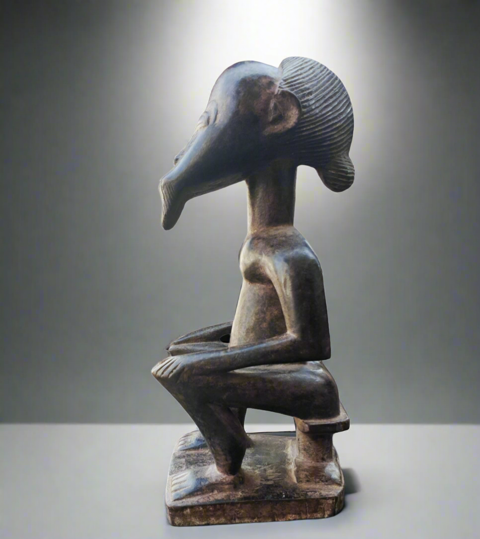 Statue couple Ashanti en bois