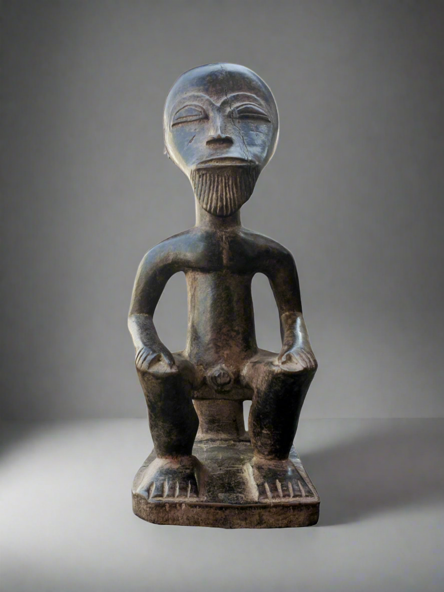 Statue couple Ashanti en bois