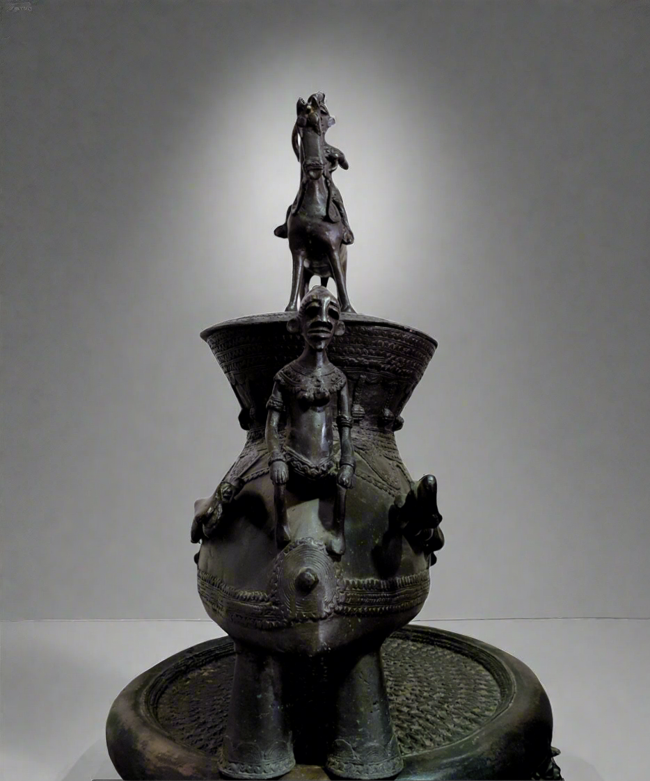 Pot à Onguent Cavalier Dogon Bronze